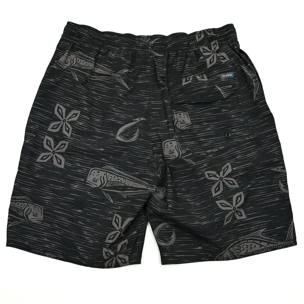 Cova Swimming Fish AOP Men's Swim Trunks‎ Medium Drawstring Closure Beach Resort